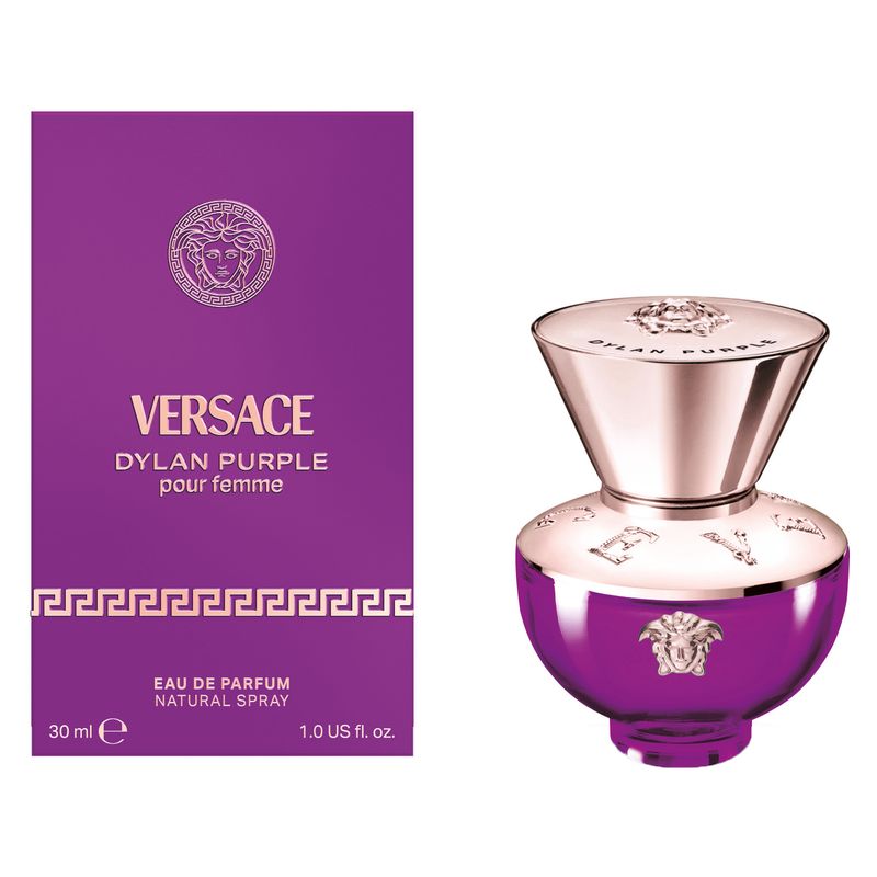 Versace Dylan Purple Pour Femme, Eau de Parfum Donna, 30 ml Spray, Profumo femminile elegante, floreale e fruttato, fragranza luminosa e vibrante