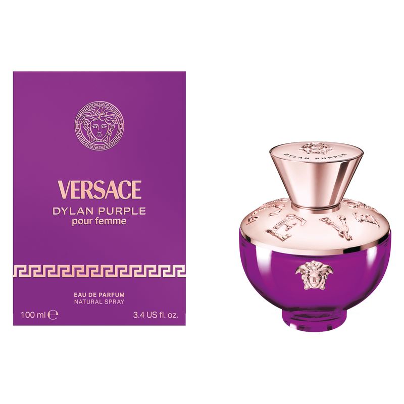 Versace Dylan Purple Pour Femme, Eau de Parfum Donna, 100 ml Spray, Profumo Floreale Fruttato e Muschiato, Fragranza luminosa ed elegante per lei