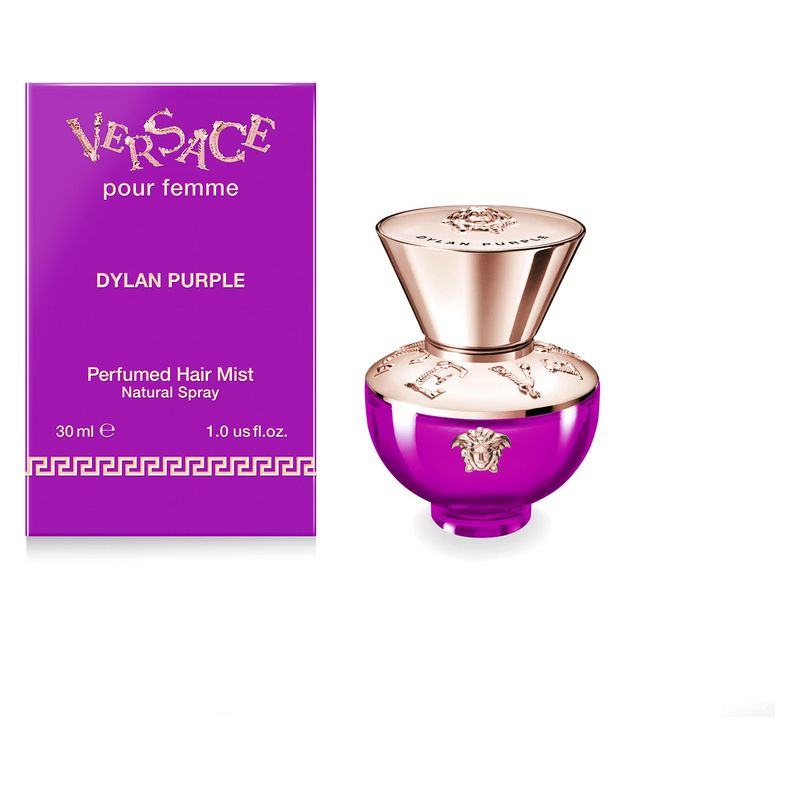 Versace Dylan Purple Pour Femme, Profumo per Capelli Donna, 30 ml Spray, Fragranza Floreale Fruttata Muschiata, per Capelli Luminosi e Profumati