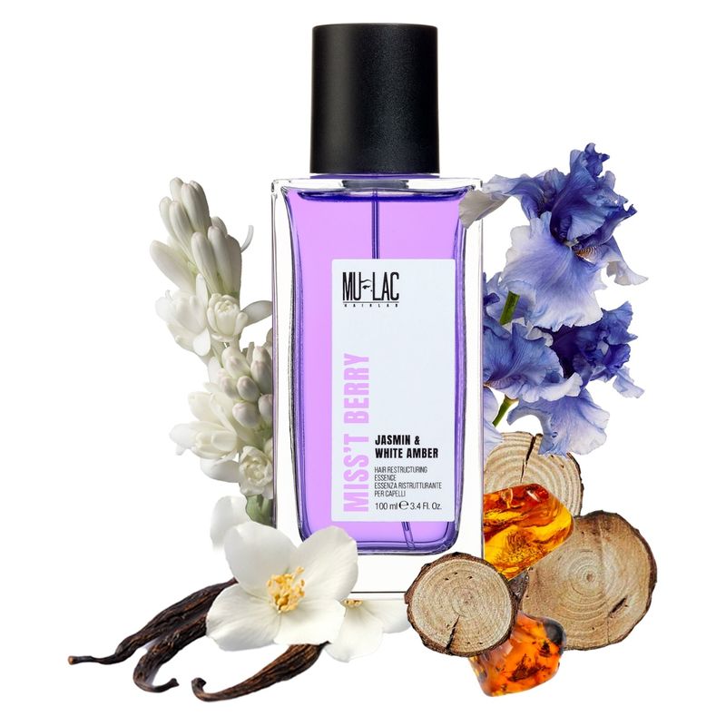 MULAC Miss't Berry, Essenza Ristrutturante per Capelli Donna, 100 ml, Profumo per capelli protettivo e illuminante, Fragranza Floreale sensuale MULAC Miss't Berry, Essenza Ristrutturante per Capelli Donna, 100 ml, Profumo per capelli protettivo e illuminante, Fragranza Floreale sensuale