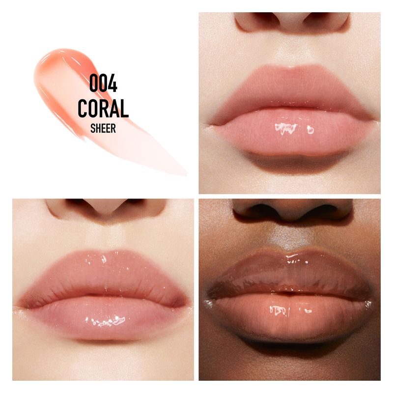 DIOR Addict Lip Maximizer, Gloss Rimpolpante Donna, 6 ml, 004 Coral, Lucidalabbra Idratante Effetto Volume, Finish Brillante con Olio di Ciliegia