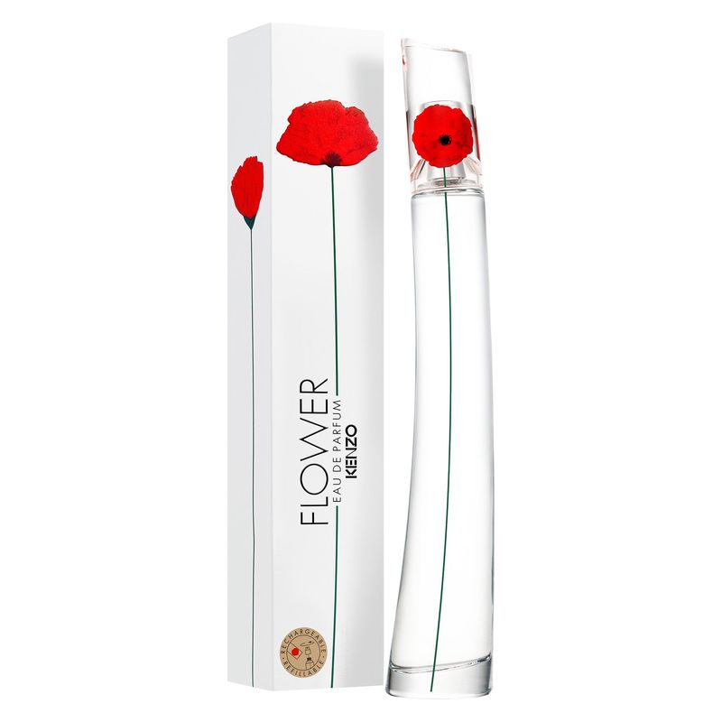 Kenzo Flower by Kenzo, Eau de Parfum Donna, 100 ml Spray, Fragranza Ricaricabile, Iconico Profumo Femminile Floreale e Cipriato