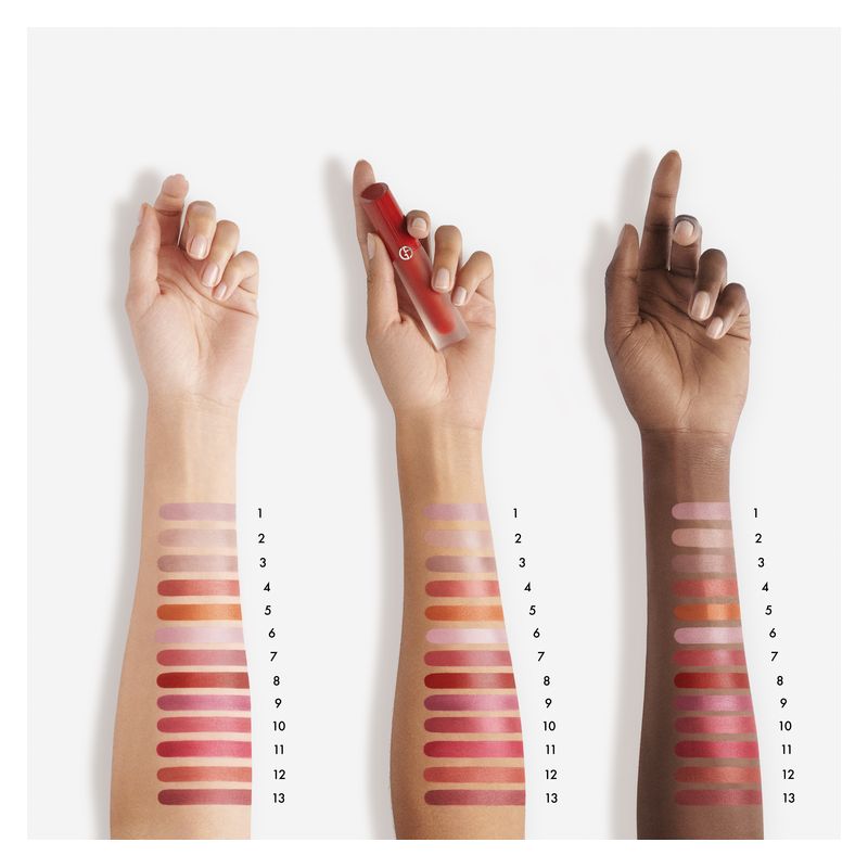 Armani Lip Maestro Satin, Rossetto Liquido Donna, 08 Rooftop Party, Finish Satinato, Lunga Tenuta e Idratante, Colore Intenso Rosso