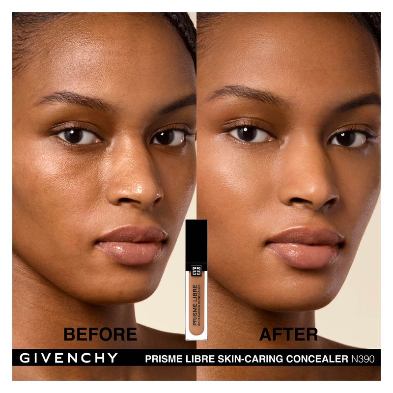 Givenchy Prisme Libre Skin-Caring Concealer, Correttore Fluido Idratante 11 ml, Colore N390, Lunga Tenuta 24H e Finish Luminoso, Correzione Viso
