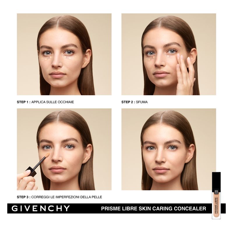 Givenchy Prisme Libre Concealer, Correttore Idratante 11 ml W310 Donna, Lunga Tenuta 24H, Finish Luminoso, Copertura Media Modulabile Anti Occhiaie