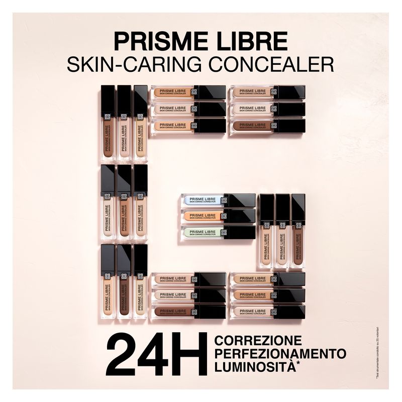Givenchy Prisme Libre Skin-Caring Concealer, Correttore Fluido Idratante 11 ml, Colore W370, Lunga Tenuta 24H, Finish Luminoso e Naturale per il Viso