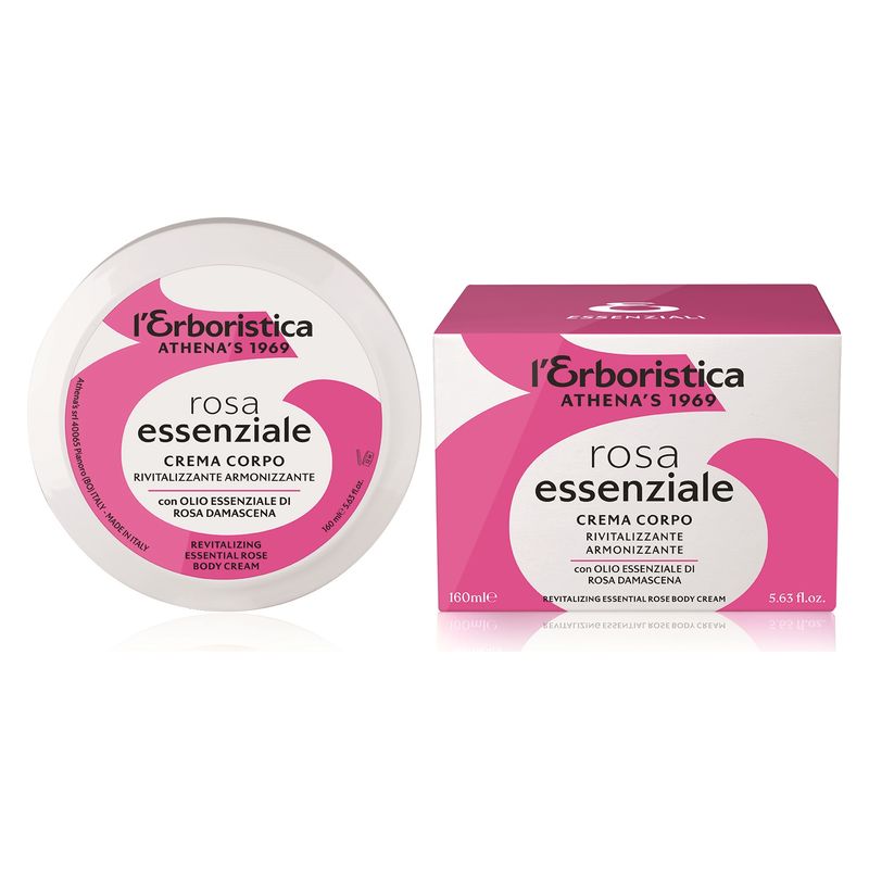 Erboristica ROSA ESSENZIALE CREMA CORPO RIVITALIZZANTE ARMONIZZANTE CON OLIO ESSENZIALE DI ROSA DAMASCENA