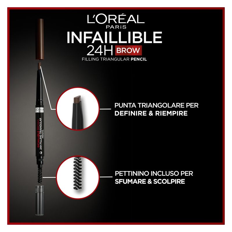 L'Oréal Infaillible Brows 24H Filling Triangular Pencil - Matita Sopracciglia Riempitiva