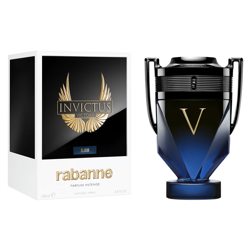 Rabanne Invictus Victory Elixir, Parfum Intense Uomo, 100 ml Spray, Profumo Maschile Intenso e Persistente, Fragranza Ambrata Legnosa Speziata