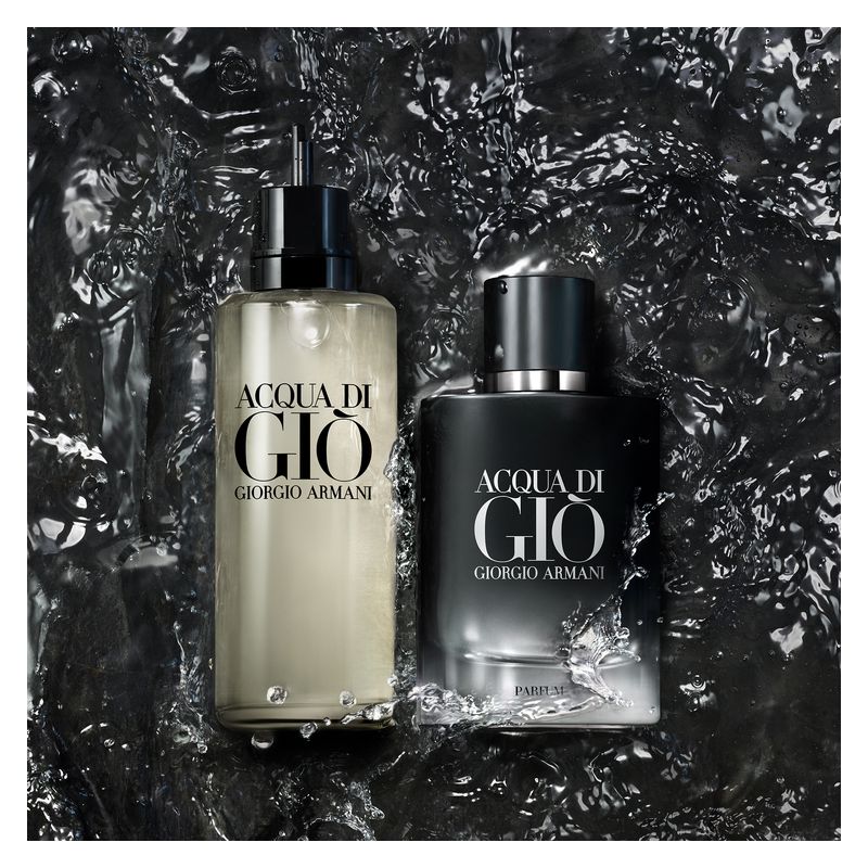Armani Acqua di Giò Parfum, Profumo Uomo, 150 ml Ricarica, Fragranza maschile Legnosa Acquatica intensa e potente, con note di Incenso e Bergamotto