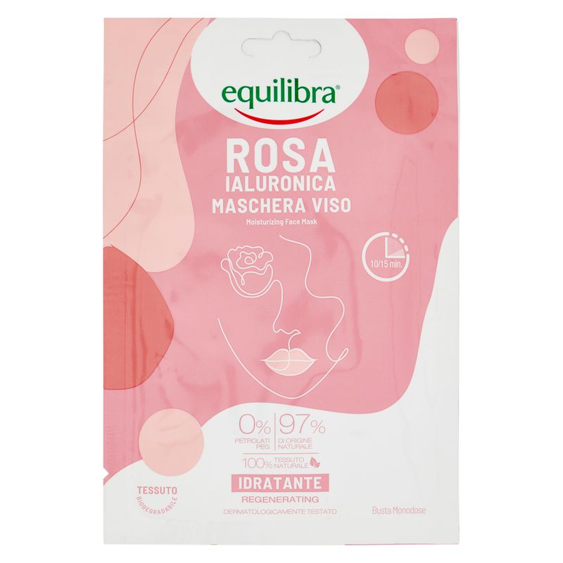 Equilibra ROSA IALURONICA MASCHERA VISO MONODOSE