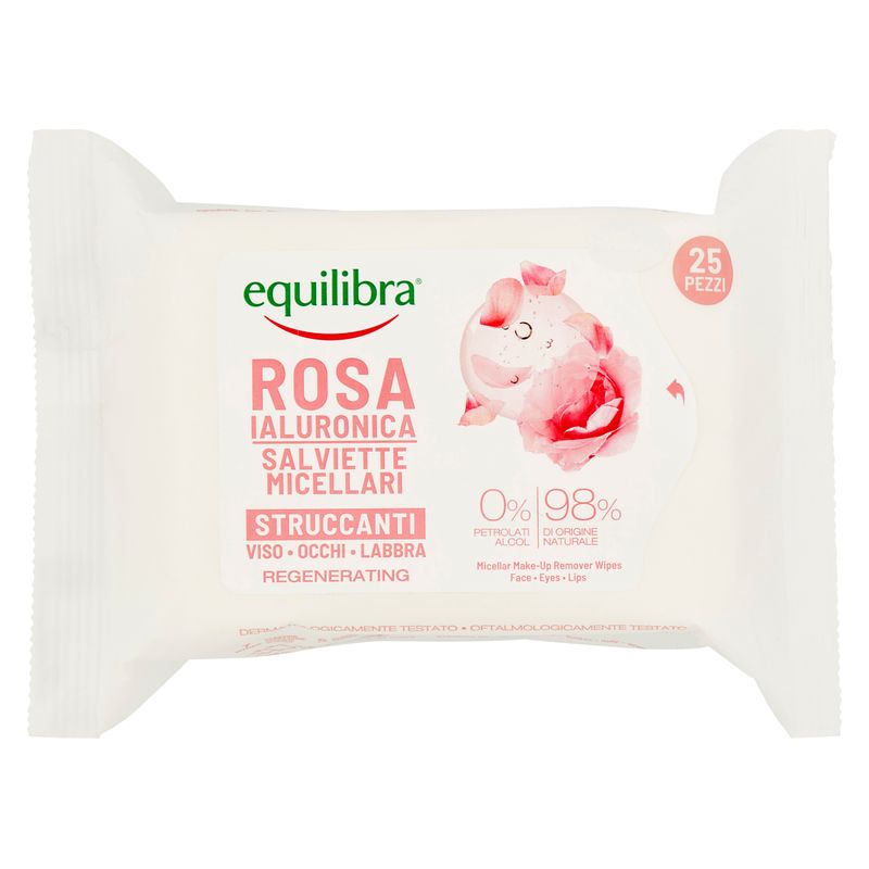 Equilibra ROSA IALURONICA SALVIETTE MICELLARI STRUCCANTI VISO - OCCHI - LABBRA