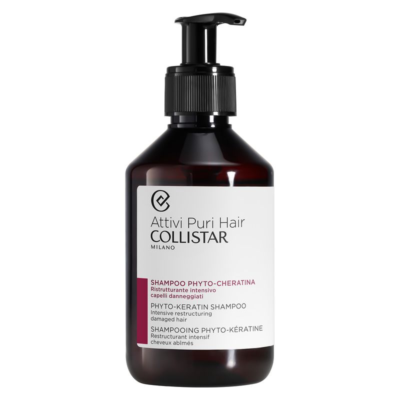 Collistar ATTIVI PURI HAIR SHAMPOO PHYTO-CHERATINA - RISTRUTTURANTE INTENSIVO CAPELLI DANNEGGIATI