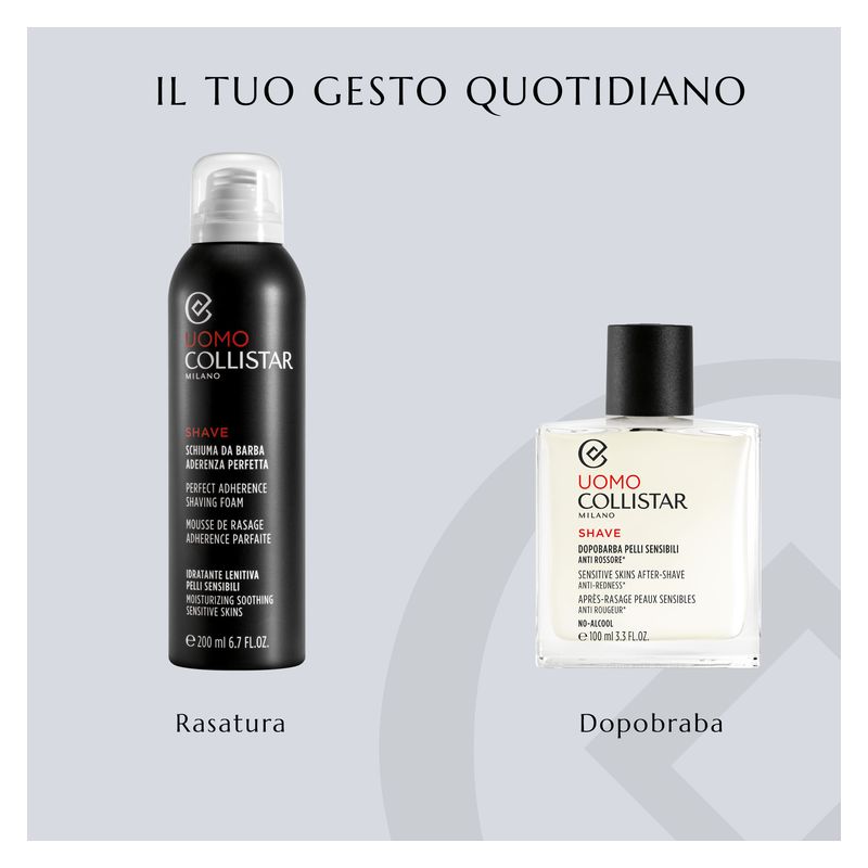Collistar Uomo Dopobarba Pelli Sensibili, Anti-Rossore Senza Alcool, 100 ml, Trattamento Idratante e Lenitivo post rasatura, Balsamo delicato