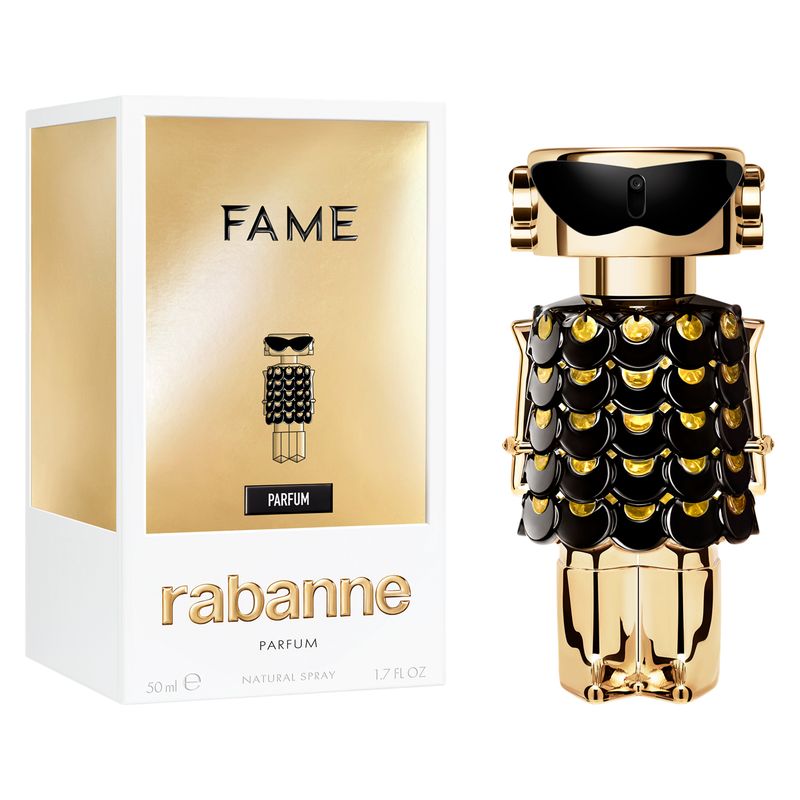 Rabanne Fame Parfum, Profumo Donna, 50 ml Spray, Fragranza Chypre Legnosa, Intensa e Seducente, Profumo femminile iconico Rabanne Fame Parfum, Profumo Donna, 50 ml Spray, Fragranza Chypre Legnosa, Intensa e Seducente, Profumo femminile iconico