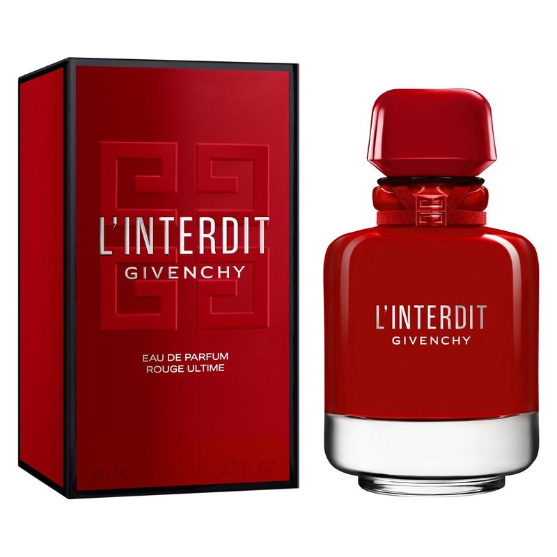 Givenchy L'Interdit Rouge Ultime, Eau de Parfum Donna, 80 ml Spray, Profumo femminile floreale legnoso caldo, Fragranza sensuale e persistente