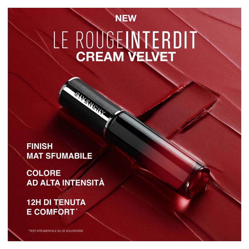 Givenchy Le Rouge Interdit Cream Velvet, Rossetto Liquido Mat Donna, 37 Rouge Grainé, 6.5 ml, Lunga Tenuta 12 ore, Idratante, Effetto Vellutato