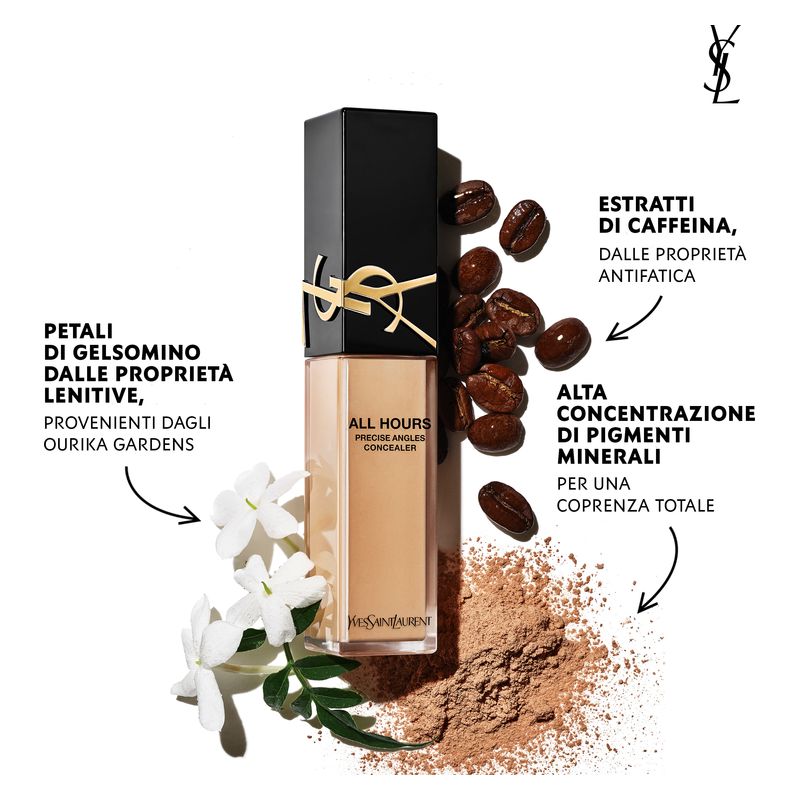 Yves Saint Laurent All Hours Precise Angles Concealer, Correttore Donna LW1, 15 ml, Lunga Tenuta 24H, Finish Matte Luminoso, Coprente e Idratante