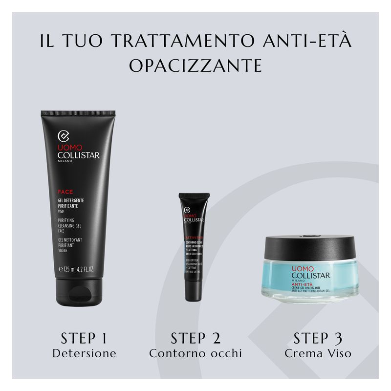 Collistar Uomo Anti-Età Crema-Gel Opacizzante, Trattamento Viso Uomo 50 ml, Anti-lucido e Seboequilibrante per pelle mista e grassa, Riduce rughe Collistar Uomo Anti-Età Crema-Gel Opacizzante, Trattamento Viso Uomo 50 ml, Anti-lucido e Seboequilibrante per pelle mista e grassa, Riduce rughe