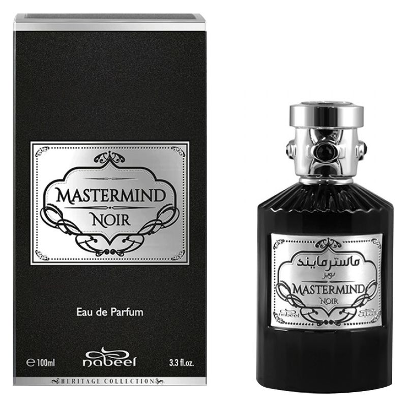 Nabeel Mastermind Noir, Eau de Parfum Unisex, 100 ml Spray, Profumo legnoso cuoiato con note dolci, tabacco e ambra, fragranza sensuale e misteriosa