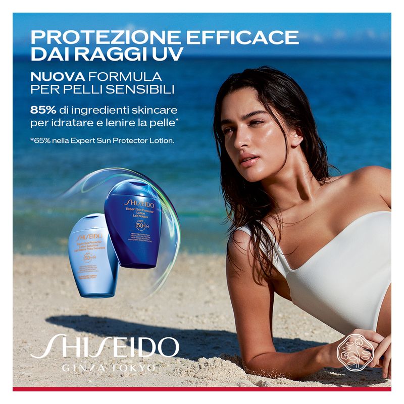 Shiseido Expert Sun Protector Cream, Crema Solare Viso SPF 30, Unisex, 50 ml, Protezione Alta UVA/UVB, Tecnologia SynchroShieldRepair, Resistente