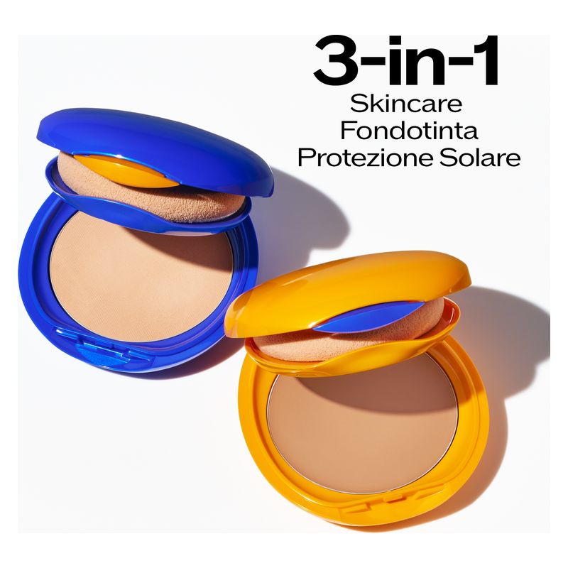 Shiseido UV Protective Compact Foundation, Fondotinta Compatto in Polvere SPF 30, Lunga Tenuta, Colore Dark Beige, 12 g, Finish Naturale e Opaco