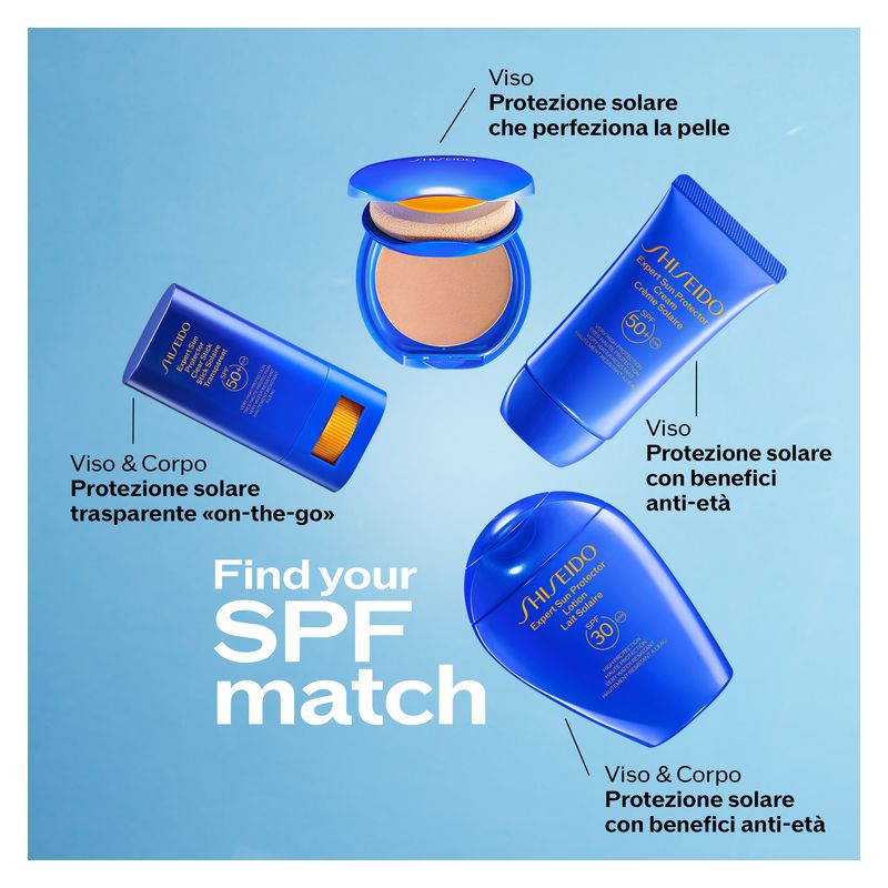 Shiseido Sun Tanning Compact Foundation SPF 10, Fondotinta Compatto Donna, 12 g, Natural (Ricarica), Protezione Solare e Lunga Tenuta