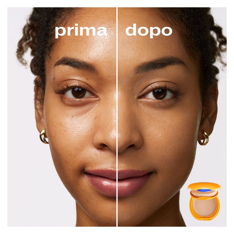 Shiseido Sun Tanning Compact Foundation SPF 10, Fondotinta Compatto Donna, 12 g, Ricarica Bronze, Effetto Pelle Baciata dal Sole, Uniformante