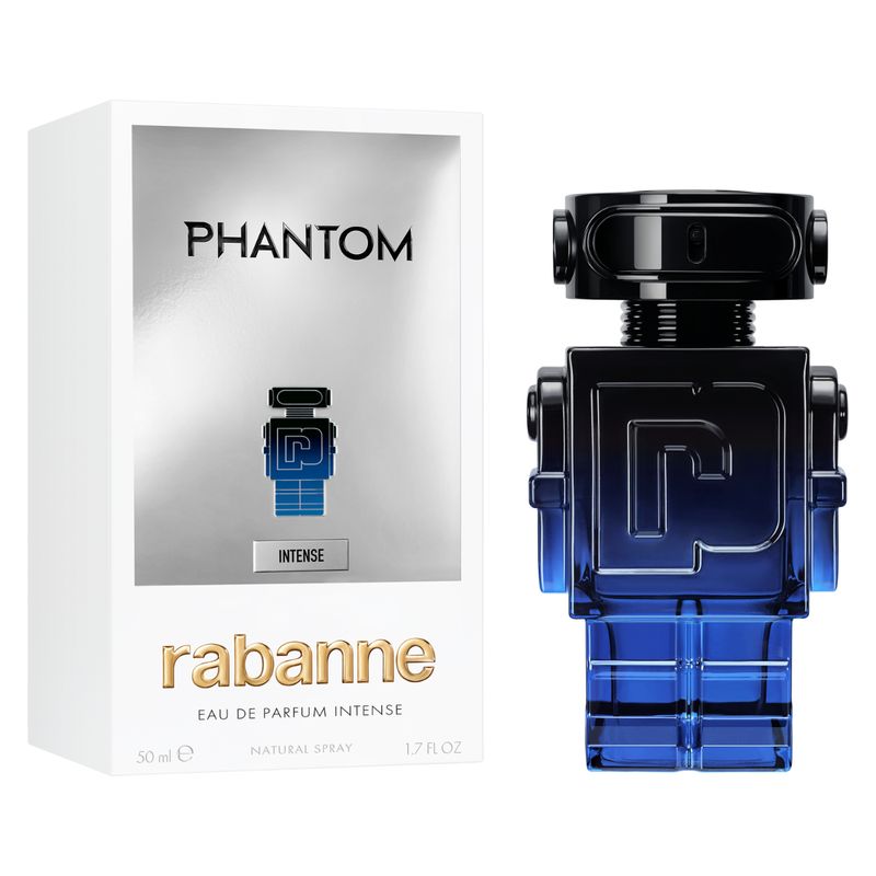 Rabanne Phantom Intense, Eau de Parfum Uomo, 50 ml Spray, Fragranza Ambrata Aromatica, Profumo Maschile di Lunga Durata