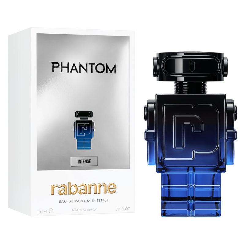 Rabanne Phantom Intense, Eau de Parfum Uomo, 100 ml Spray, Profumo maschile ambrato aromatico, fragranza di lunga durata con note di lavanda e vaniglia Rabanne Phantom Intense, Eau de Parfum Uomo, 100 ml Spray, Profumo maschile ambrato aromatico, fragranza di lunga durata con note di lavanda e vaniglia