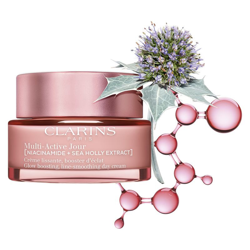 Clarins MULTI-ACTIVE JOUR CRÈME LISSANTE, BOOSTER D'ÉCLAT - Multi-Active Giorno per Pelli Secche