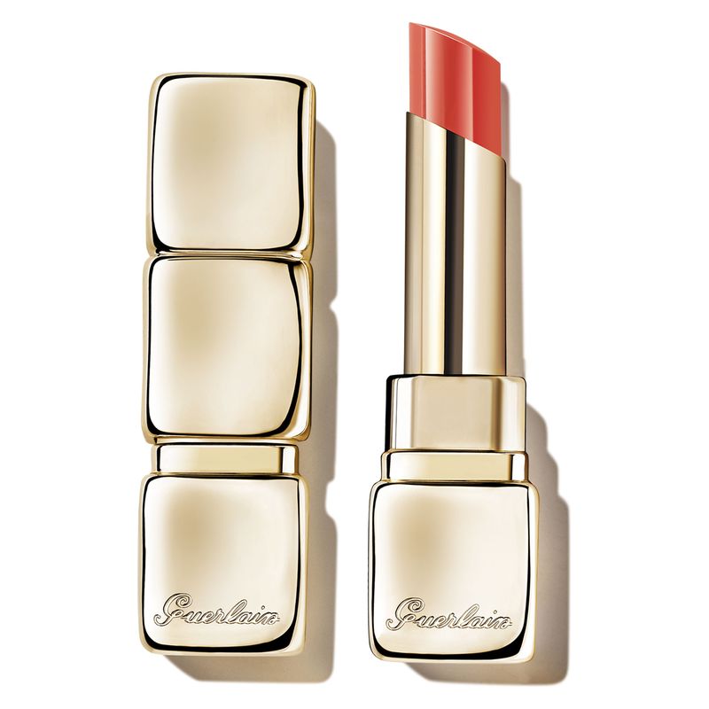 Guerlain KissKiss Shine Bloom, Rossetto Brillante Idratante Donna, 3.2 g, 319 Peach Kiss, Idratazione 24h con Acido Ialuronico e Karitè