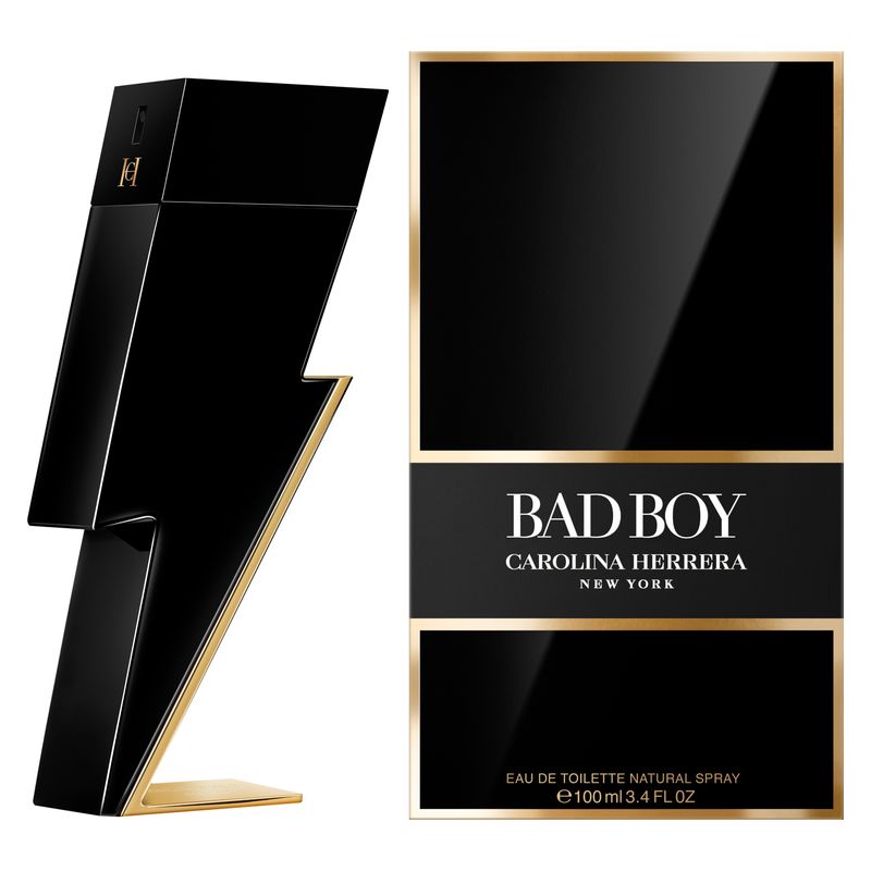 Carolina Herrera Bad Boy, Eau de Toilette Uomo, 100 ml Spray, Profumo maschile orientale, aromatico e speziato, Fragranza seducente e magnetica