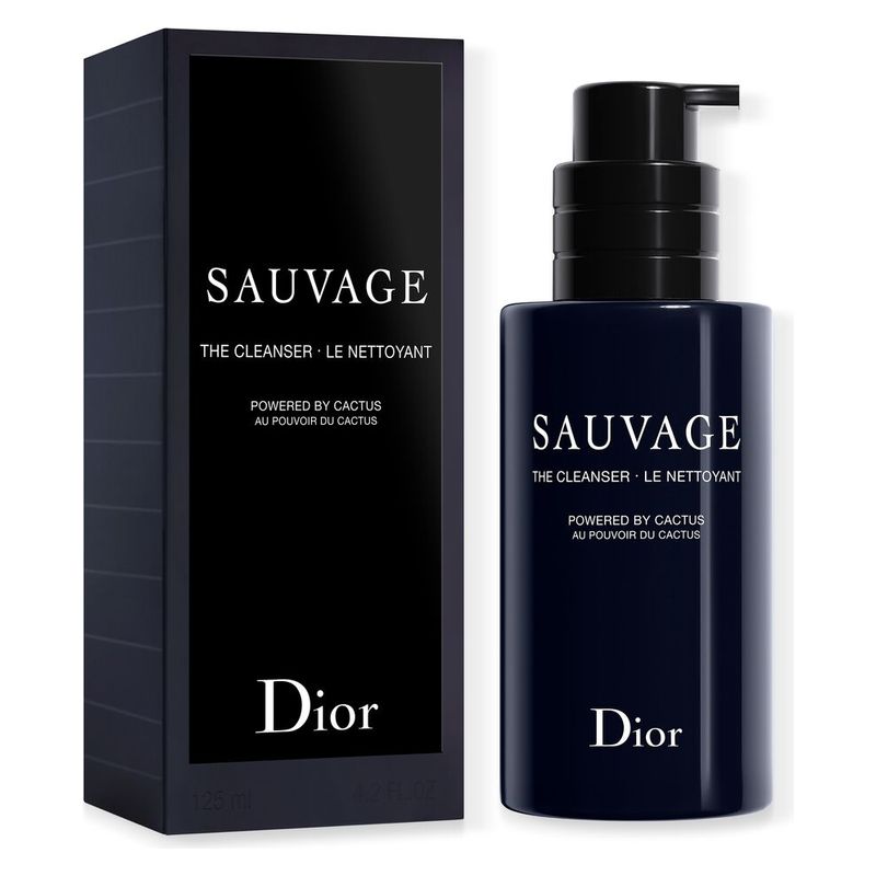 DIOR Sauvage Il Detergente, Detergente Viso Uomo, 125 ml, Purificante con Carbone Nero e Cactus, Non secca la pelle, Skincare Uomo Professionale