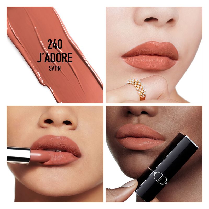 Dior Rouge Dior, Rossetto Ricaricabile Colore Couture, 240 J'adore Satin, 3.5 g, Lunga Tenuta e Trattamento Floreale Idratante per Labbra Morbide Dior Rouge Dior, Rossetto Ricaricabile Colore Couture, 240 J'adore Satin, 3.5 g, Lunga Tenuta e Trattamento Floreale Idratante per Labbra Morbide