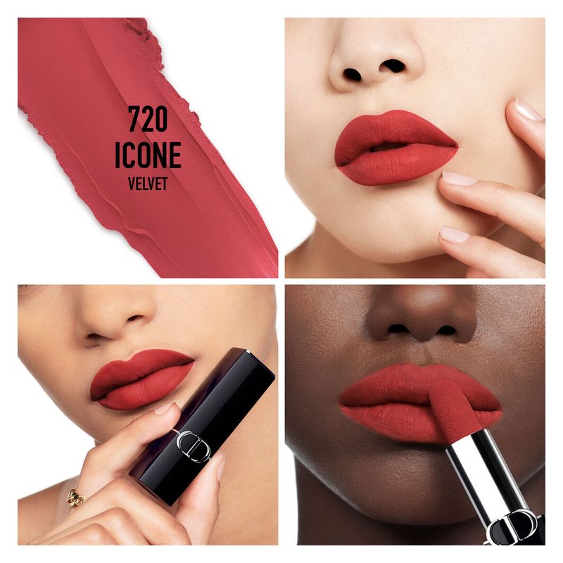DIOR ROUGE DIOR - Rossetto colore couture – finish velvet e satin – trattamento floreale idratante – lunga tenuta