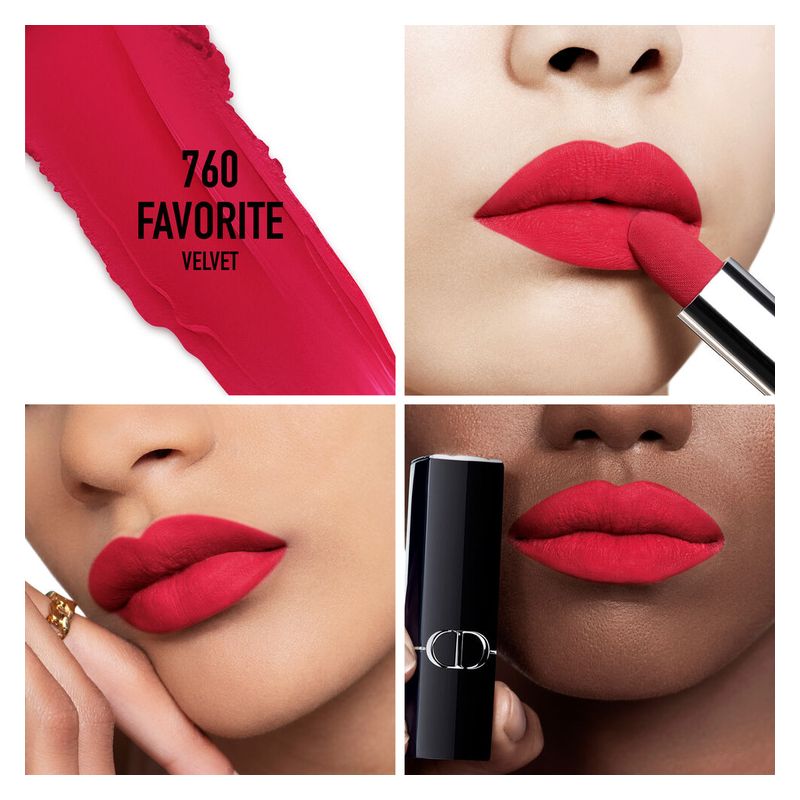 DIOR ROUGE DIOR - Rossetto colore couture – finish velvet e satin – trattamento floreale idratante – lunga tenuta