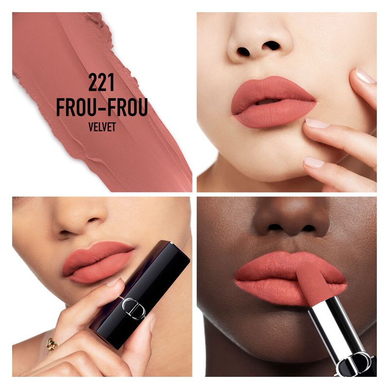 DIOR ROUGE DIOR - Rossetto colore couture – finish velvet e satin – trattamento floreale idratante – lunga tenuta