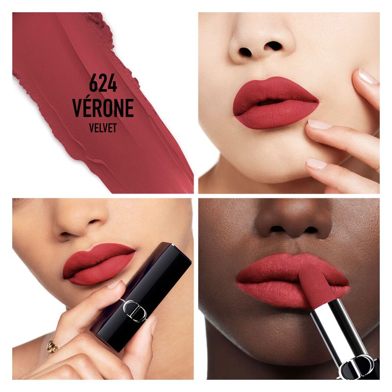 DIOR ROUGE DIOR - Rossetto colore couture – finish velvet e satin – trattamento floreale idratante – lunga tenuta
