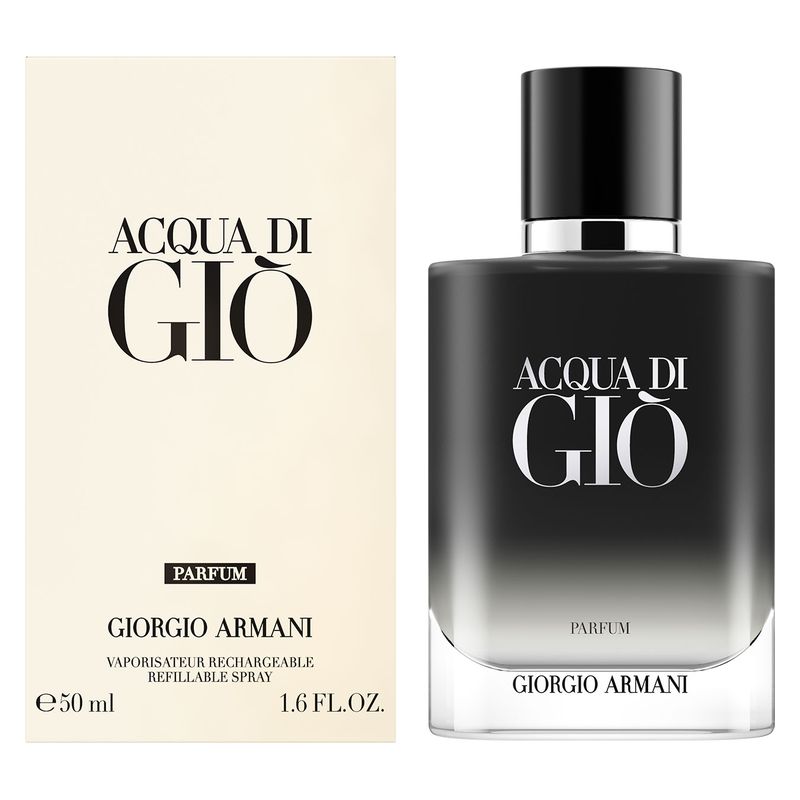 Armani Acqua di Giò Parfum, Parfum Uomo, 50 ml Ricaricabile, Intensa fragranza maschile legnosa e acquatica, Profumo con note di incenso e bergamotto Armani Acqua di Giò Parfum, Parfum Uomo, 50 ml Ricaricabile, Intensa fragranza maschile legnosa e acquatica, Profumo con note di incenso e bergamotto