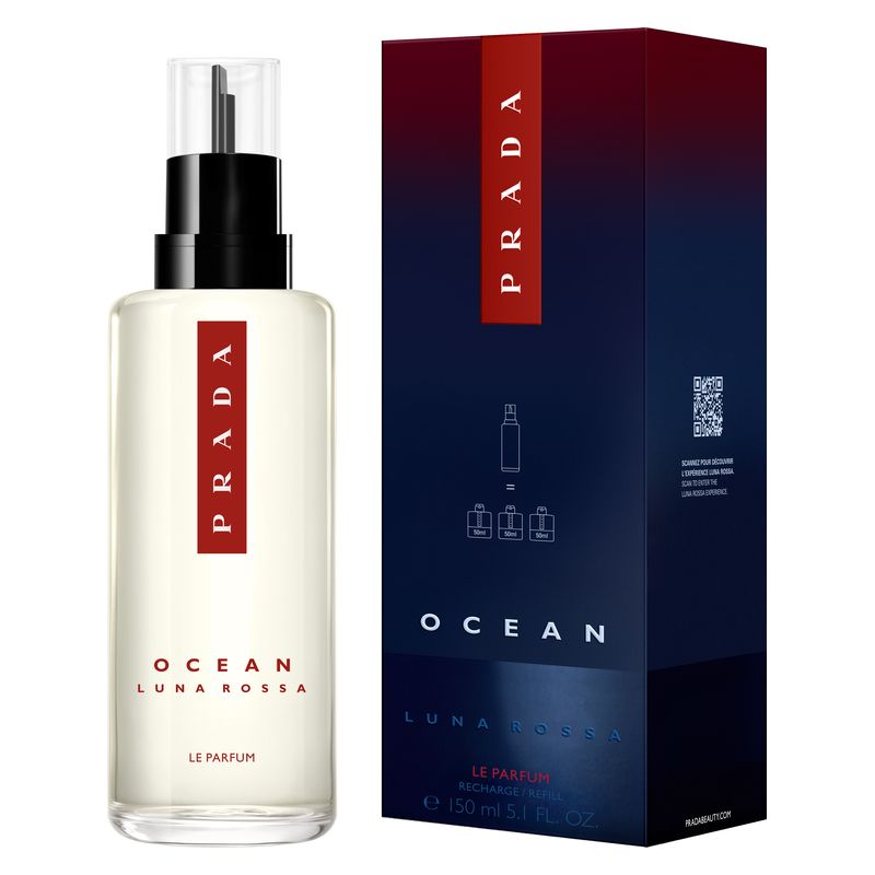Prada Luna Rossa Ocean Le Parfum, Profumo Uomo, Ricarica 150 ml, Fragranza maschile Ambrata Fougère, Intensa e Sofisticata, Lunga Durata