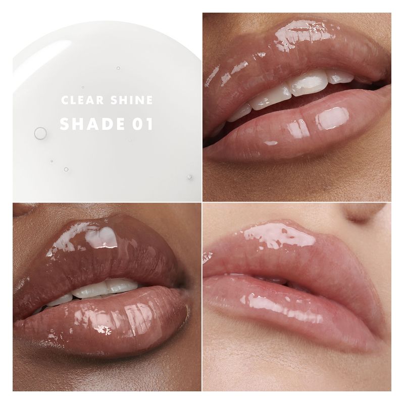 Armani Prisma Glass, Olio In Gloss Labbra Effetto Specchio, 01 Clear Shine, 3.5 ml, Lucidalabbra Volumizzante e Idratante 24H per un finish brillante