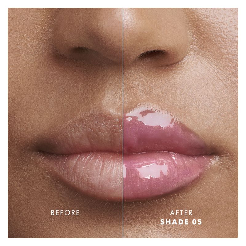 Armani Prisma Glass Olio in Gloss Labbra, Donna, 3.5 ml, 05 Rosy Beam, Lucidalabbra Effetto Specchio Idratante e Volumizzante per 24 Ore di Comfort