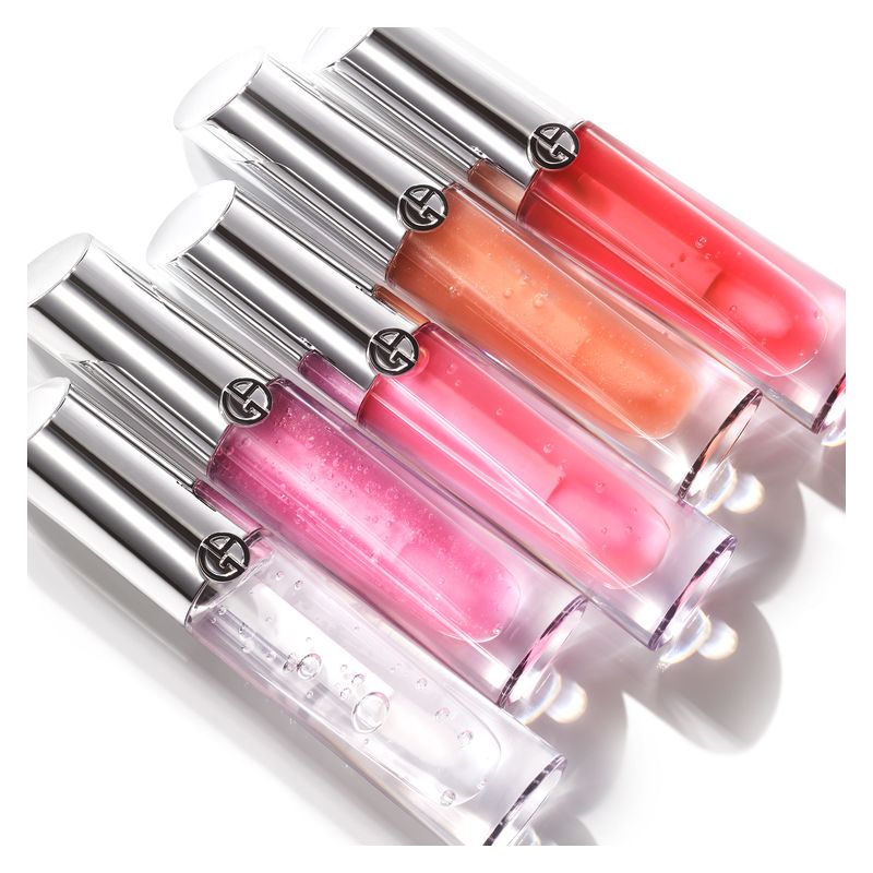 Armani Prisma Glass Olio in Gloss Labbra, Donna, 3.5 ml, 05 Rosy Beam, Lucidalabbra Effetto Specchio Idratante e Volumizzante per 24 Ore di Comfort