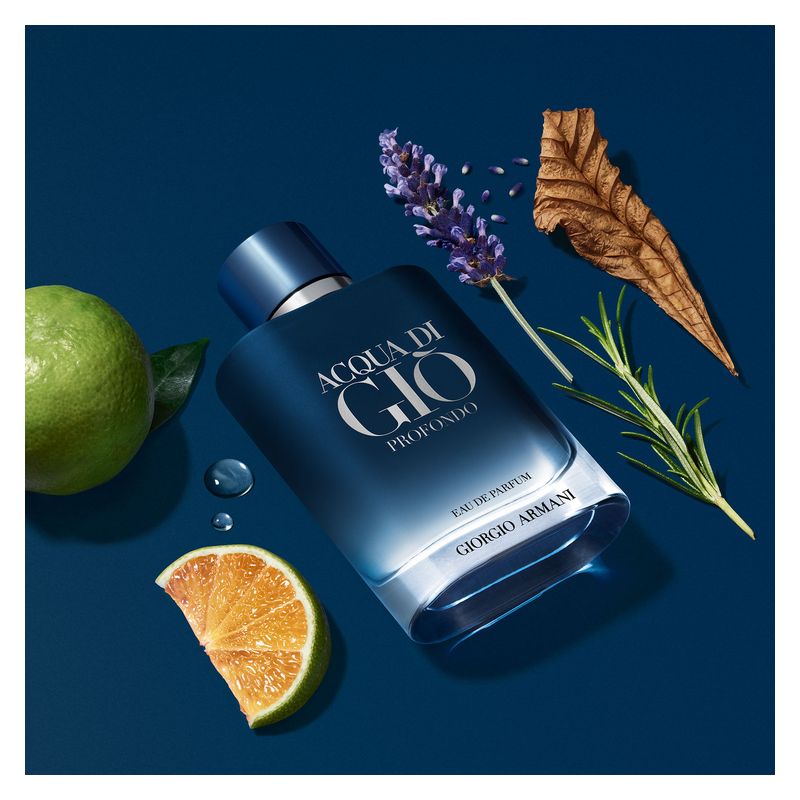 Armani Acqua di Giò Profondo, Eau de Parfum Uomo, 200 ml Spray Ricaricabile, Profumo maschile Aromatico Acquatico con note marine e legnose