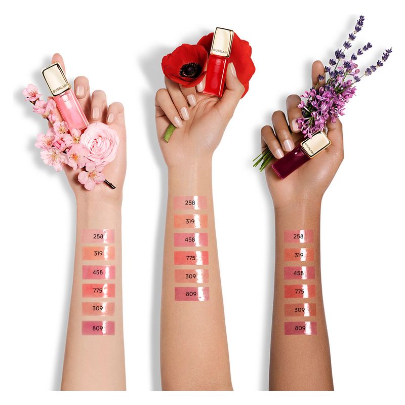 Guerlain KissKiss Bee Glow Oil, Olio Labbra Colorato Donna, 775 Poppy Glow, 9,5 ml, Idratante e Rimpolpante, Lucidalabbra con Miele