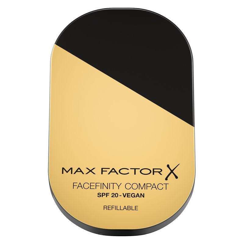 Max Factor Facefinity Compact, Fondotinta Compatto Vegano SPF 20, 06 Golden, Finish Mat, Lunga Tenuta 24h, Coprenza Modulabile Wet & Dry, 10 g