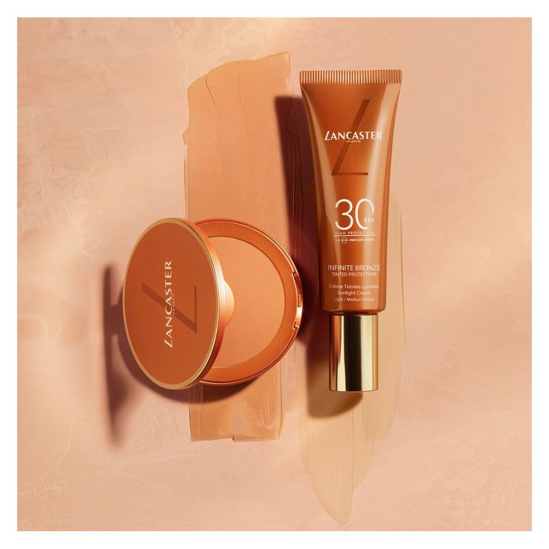 Lancaster INFINITE BRONZE TINTED PROCTECTION SPF 50 - SUNLIGHT COMPACT CREAM - FONDOTINTA COMPATTO