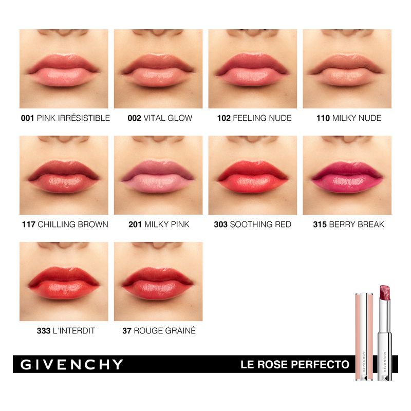 Givenchy Rose Perfecto Lip Balm, Balsamo Labbra Colorato Donna, 117 Chilling Brown, Idratante e Rimpolpante, Lunga Tenuta con Acido Ialuronico