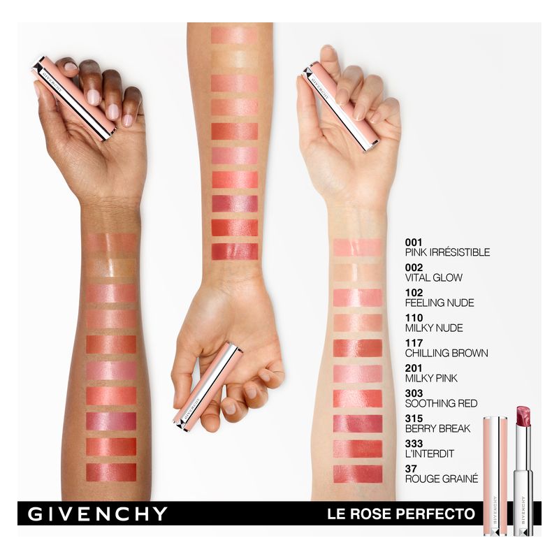 Givenchy Rose Perfecto Lip Balm, Balsamo Labbra Colorato Donna, 117 Chilling Brown, Idratante e Rimpolpante, Lunga Tenuta con Acido Ialuronico